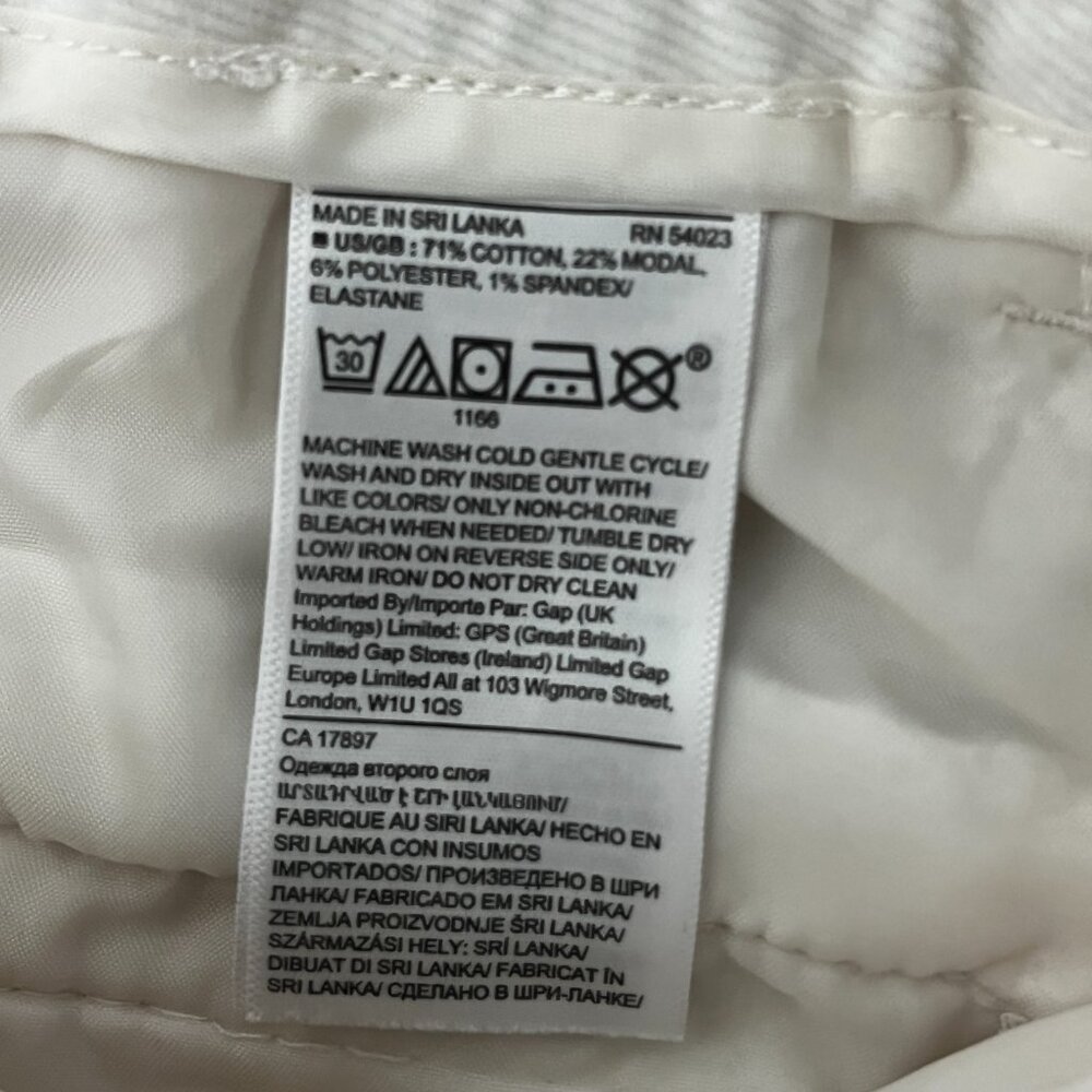 2/$30 Banana Republic Cream White Wide Leg Corduroy Pants 6 Petite - Picture 7 of 7